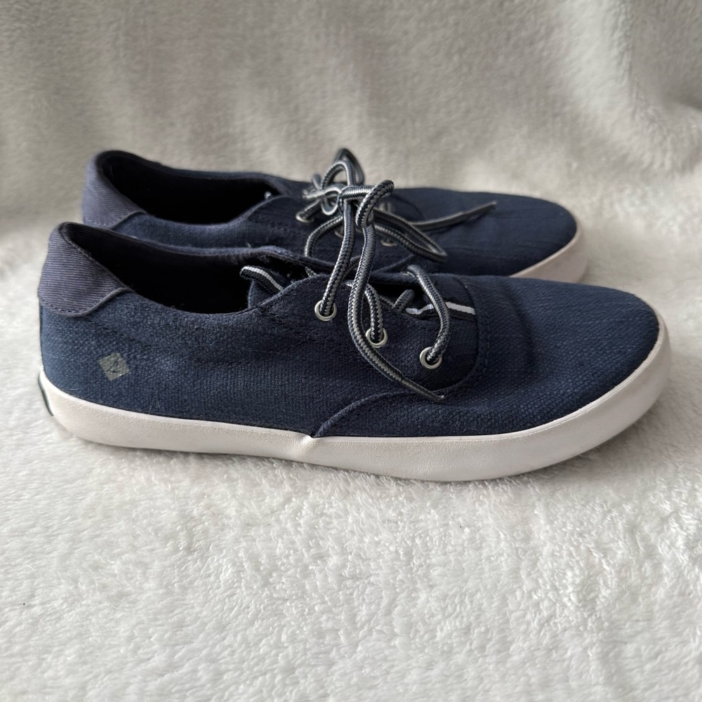 Sperry Shoes Size‎ 2M Boys Navy Casual Lace Up Sneakers Blue Washable New